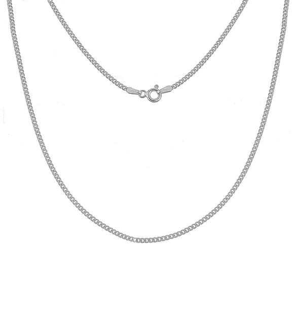 Italian .925 Solid Sterling Silver Curb Link Chain 16-24 Inch Thin And Sturdy Unisex Chain