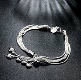 Multi Strand Heart Charm Bracelet