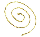 14K Gold 1.5MM Diamond Cut Rope Chain Necklace for Men and Women