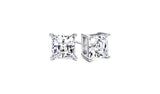 Sterling Silver Princess Cut And Heart Cut Studs Set