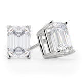 "Forever In Love" Sterling Silver Emerald Cut Studs