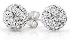 Sterling Silver Crystal Ball Studs