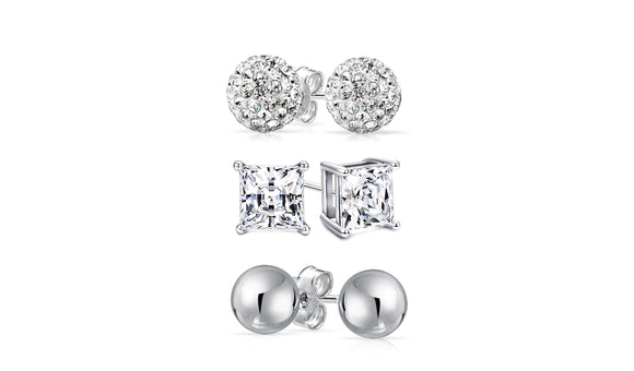 Sterling Silver Love Studs Set